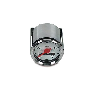 Simson Tachometer mit Beleuchtung - weißes Ziffernblatt - ø48mm - S50 - (80km/h-Ausführung)