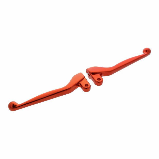 Simson Handhebel - Farbe: orange - Alu-massiv, Bremshebel + Kupplungshebel S51 S53 SR50