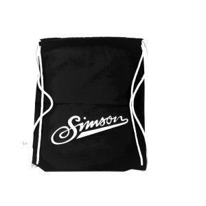 Retro-Sportbeutel - schwarz, mit Kordelzugverschluss - 100% Baumwolle - Motiv: SIMSON-weich