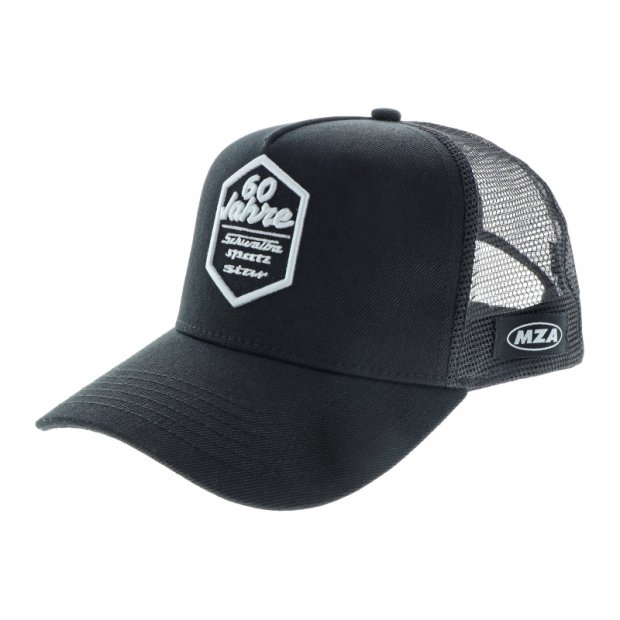 Truckercap curved, Farbe: schwarz, Motiv: "60 5hre"